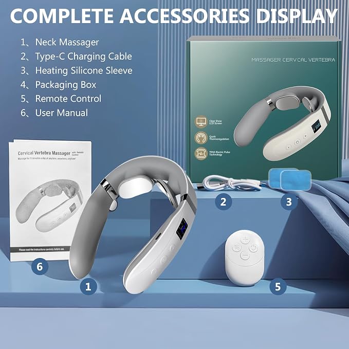 Neck Massager with Heat, Portable Heated Neck and Shoulder Massager - Image 8