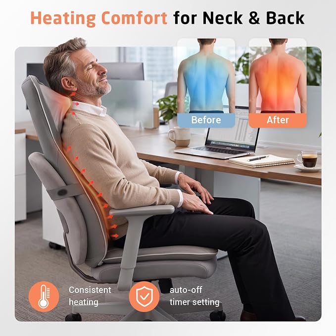 Mynt Shiatsu Neck & Back Massager for Chair, Deep Tissue Kneading Chair Pad - Image 8