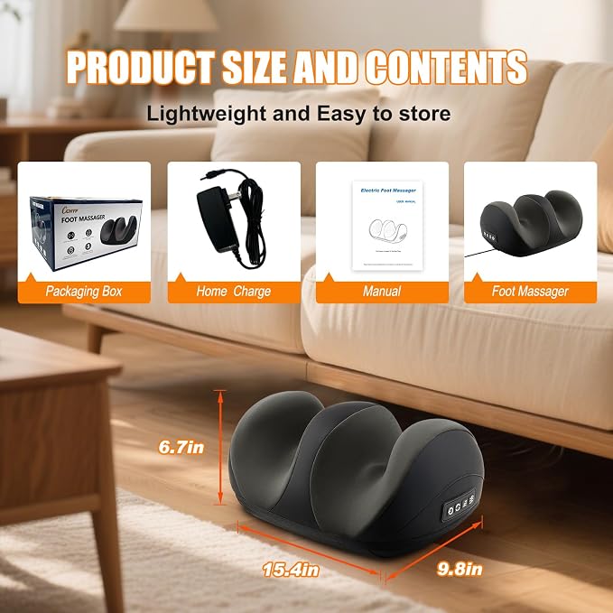 Shiatsu Foot Massager, Foot and Calf Massager with Heat, Black - Image 2