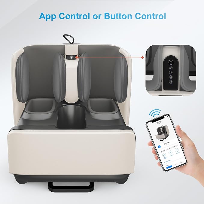 COMFIER 2-in-1 Shiatsu Foot Massager&Foot Rest,Foot and Calf Massager with APP Control,Heated Feet Massager for Foot Pain Relief,Gifts for Men Women - Image 3