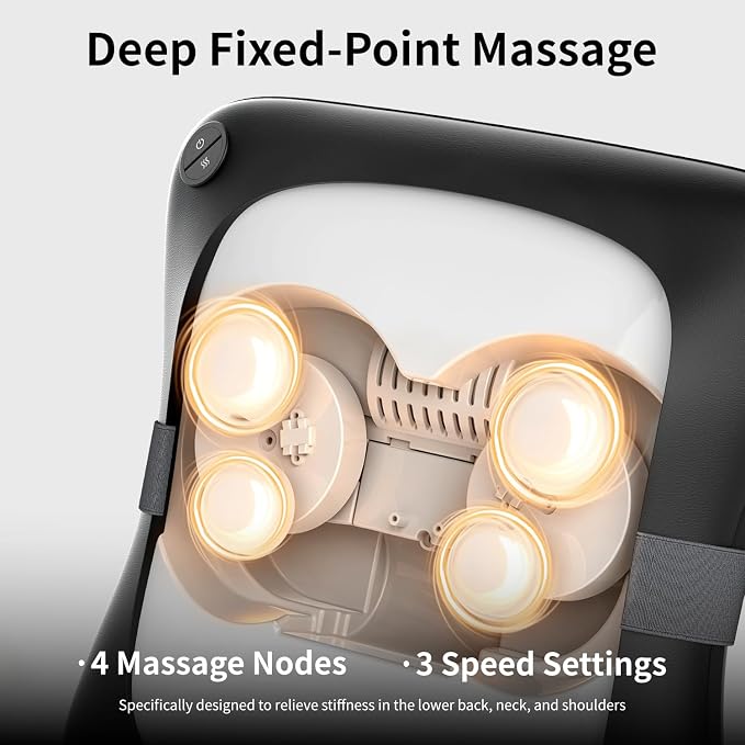Nekteck Cordless Back Massager with Heat for Pain Relief Deep Tissue - Image 2