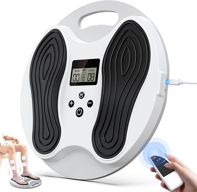 EMS Foot Massager for Neuropathy with 4 TENS Unit Muscle Stimulator Pads by Dancespot