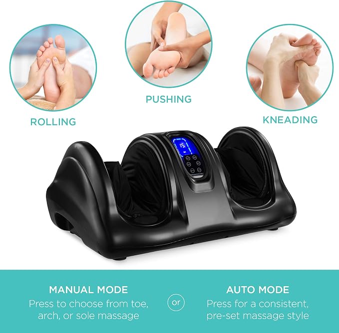 Best Choice Products Shiatsu Foot Massager for Pain Relief, Plantar Fasciitis, Neuropathy, Blood Circulation, Remote Control w/Compact Design - Black - Image 4