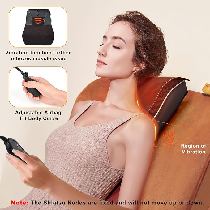 Shiatsu Neck and Back Massager with Heat,Neck Massager for Pain Relief deep Tissue,3D Kneading Massage Pillow for Back,Shoulder,Leg,Gifts for Mom,Dad,Women (Black) - Image 5