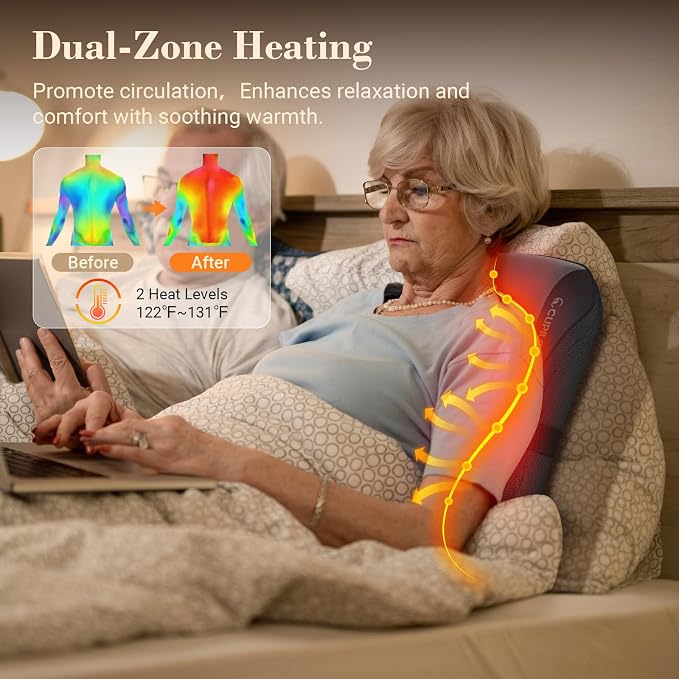 CuPiLo Shiatsu Back Massager with Heat, FSA Eligible HSA, 8 Rotating Nodes - Image 5