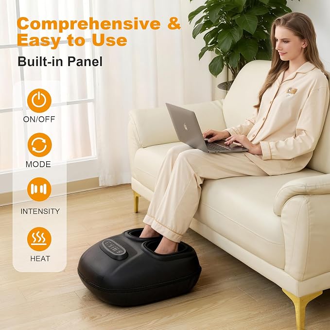 LINGTENG Foot Massager, Heated Foot Massager (Dark Gray) - Image 4