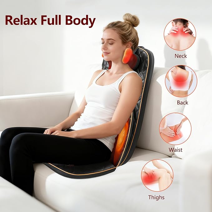 Shiatsu Neck and Back Massager with Heat, Full Back Massage Chair Pad - Image 2