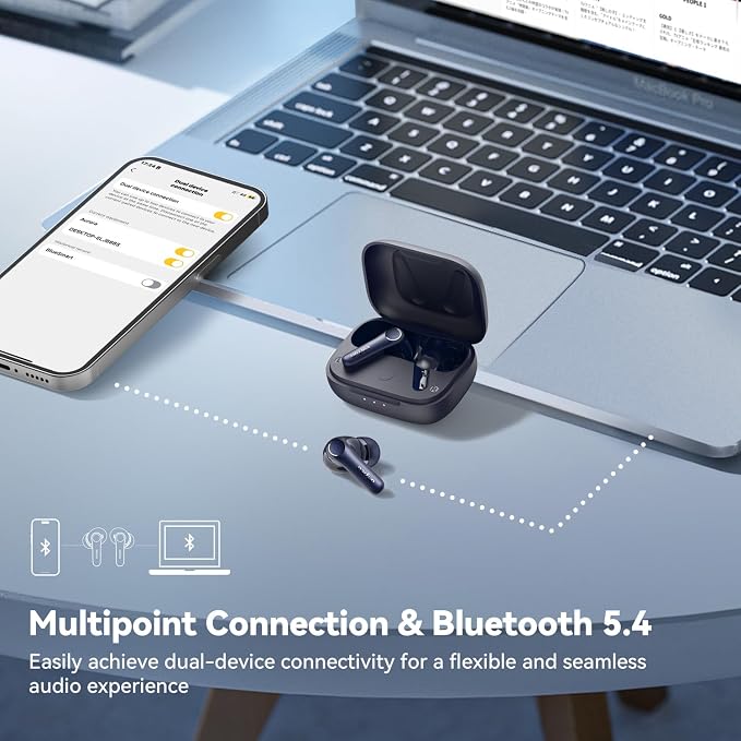 EarFun Air Pro 4 Adaptive Hybrid Noise Canceling Wireless Earbuds, 6 Mics | Qualcomm Snapdragon Sound, aptX Lossless, LDAC Hi-Res Audio, 52H Playtime, Bluetooth 5.4, In-Ear Detection, Royal Blue - Image 8