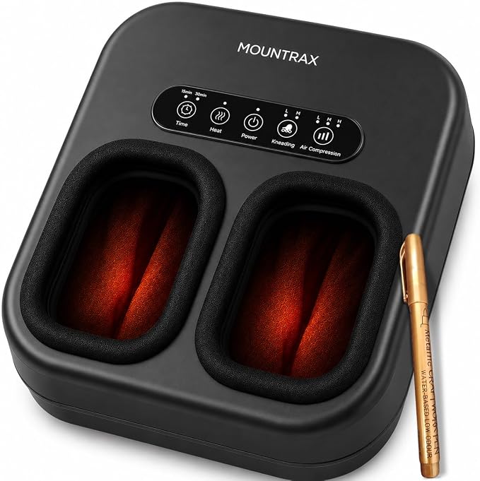 MOUNTRAX Foot Massager with Heating, Compression, Deep Shiatsu Kneading Electric for Plantar Fasciitis, Neuropathy, Improve Circulation and Pain Relief for Father and Mother's Day Gifts by MOUNTRAX