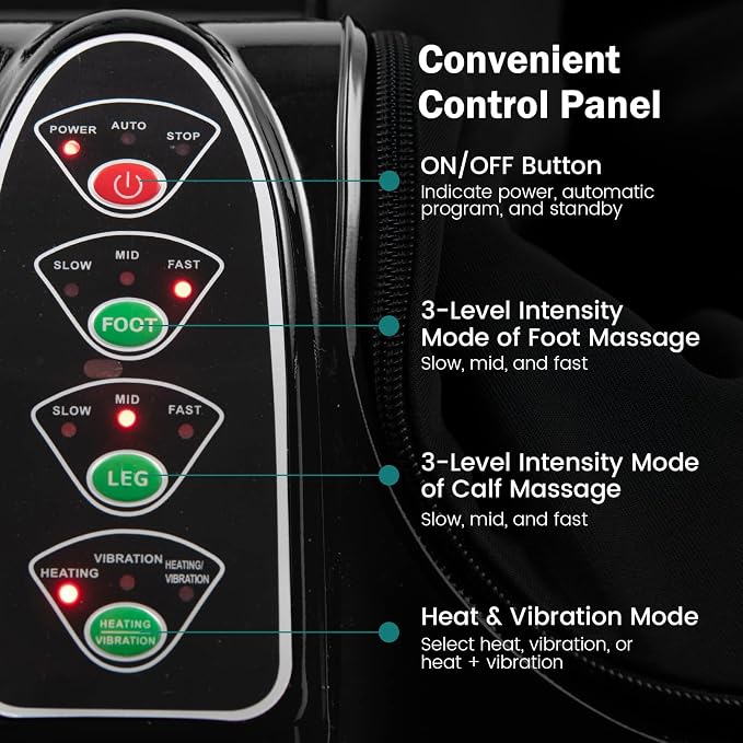 COSTWAY Foot and Calf Massager, Shiatsu Heated Electric Foot Massager - Image 6