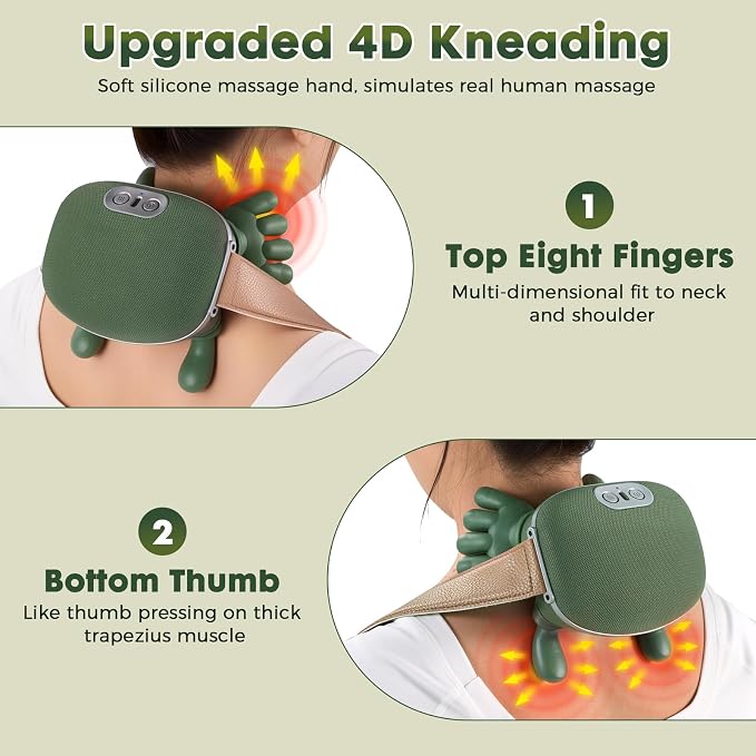 Heated Neck Massager Electric Shoulder and Back Tissue Massager - Image 3