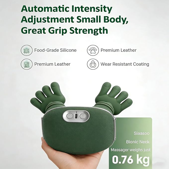 4D Bionic Neck and Shoulder Massager with Heat, Wireless Shiatsu Deep Tissue Kneading with Real Human Fingers Massage, Travel Massager for Muscle Tension Pain Relief, Gifts for Men Women Car Office - Image 5