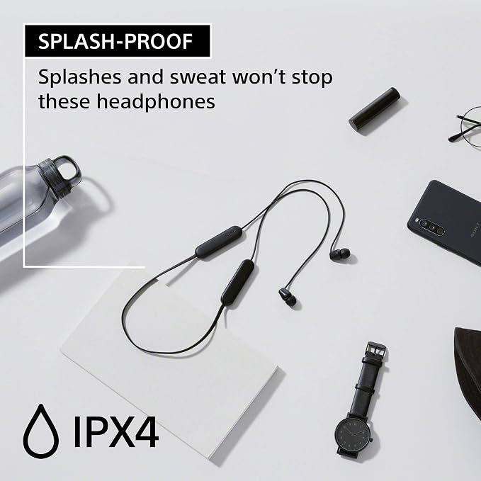 Sony WI-C100 Wireless in-Ear Bluetooth Headphones with Built-in Microphone,Black,(Pack of 2) - Image 5