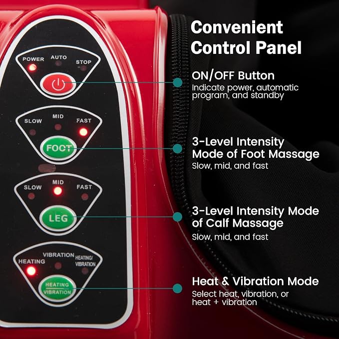COSTWAY Foot and Calf Massager, Shiatsu Heated Electric Foot Massager - Image 5