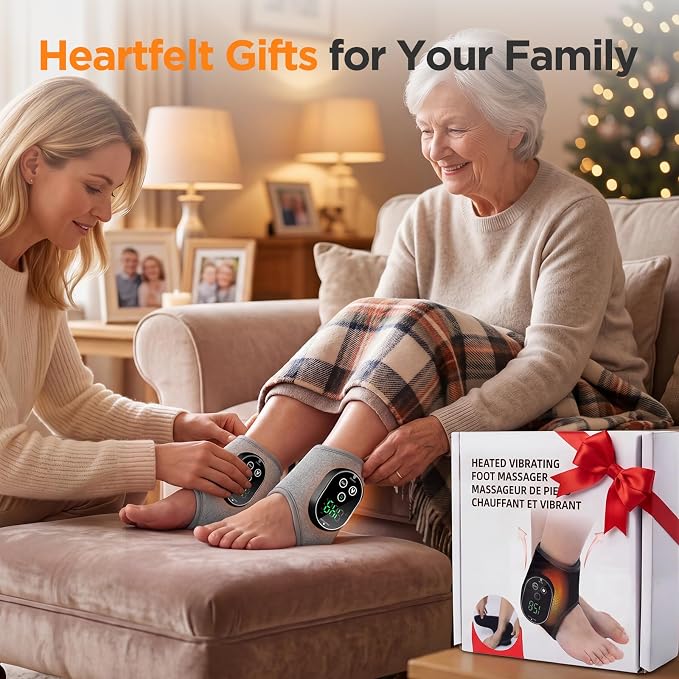 2PCS Cordless Neuropathy Foot Massager, Ankle Heating Pad for Pain Relief - Image 6