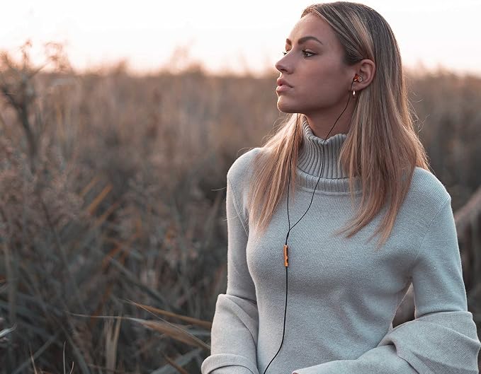 LUDOS Ultra Wired Earbuds in-Ear Headphones, 5 Years Warranty, Earphones with Microphone, Noise Isolating Ear Buds, Memory Foam for iPhone, Samsung, School Students, Kids, Women, Small Ears - Gold - Image 5