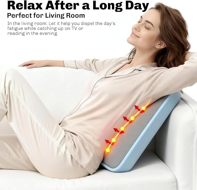 Solucky Back Massager for Pain Relief Deep Tissue, Back Massager with Heat, Deep Kneading Massage for Back, Adjustable Intensity & Dual Modes, Red Light Heating Therapy, 12V Corded for Home & Office - Image 3