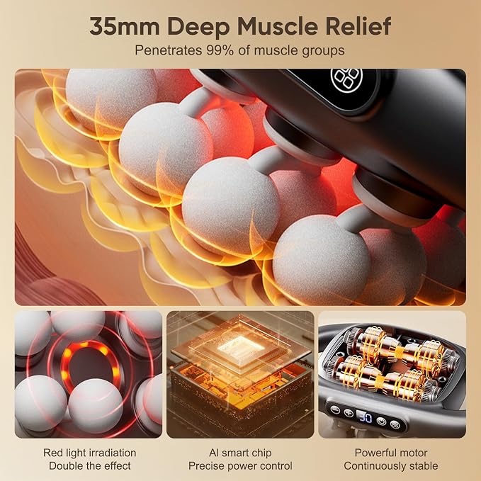 20 Head Massage Gun Deep Tissue - 2026 Upgrade Back Muscle Massager - Image 4
