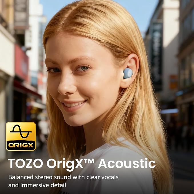 TOZO A1 Wireless Earbuds Bluetooth 5.3 Light Weight in Ear Headphones | IPX5 Waterproof,2 Mics for AI Calls,Immersive Premium Sound Bass Headset with Charging Case,32 EQ via App Blue - Image 6