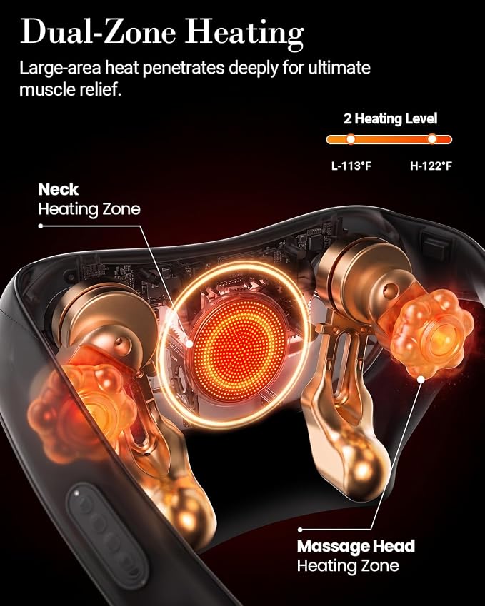 Cordless Neck Massager with Heat for Pain Relief Deep Tissue-2026 Upgraded - Image 3