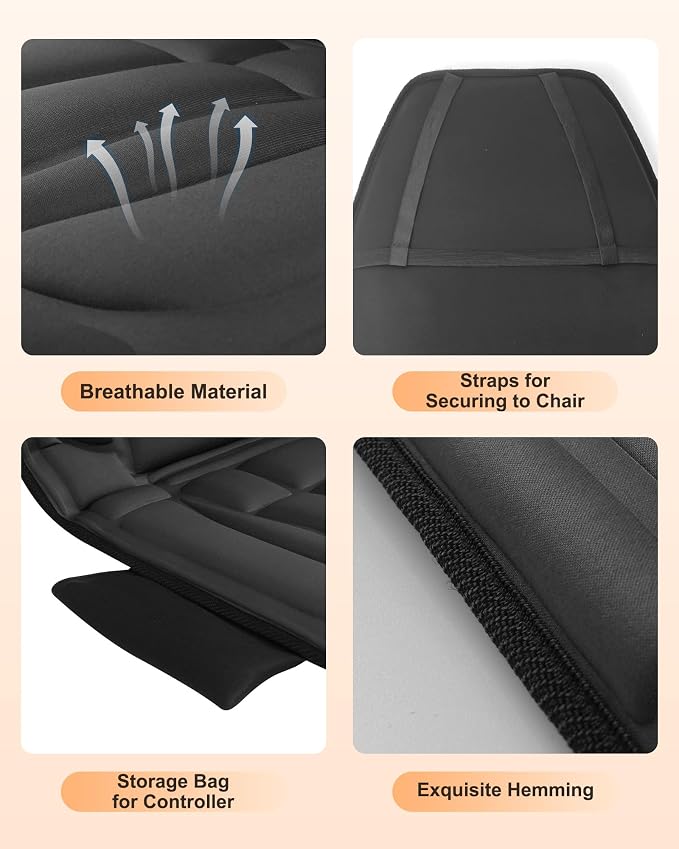 Snailax Back Massager with Heat, Vibration Massage Chair Pad, Seat Cushion - Image 8