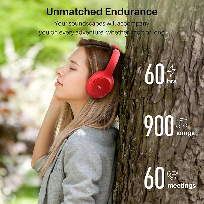 TOZO Hybrid Active Noise Cancelling Headphones, Hi Res Audio | Wireless Over Ear Bluetooth Headset, 60H Playtime, Custom EQ via App Deep Bass Comfort Fit Ear Cups, for Home Office Travel - Image 5