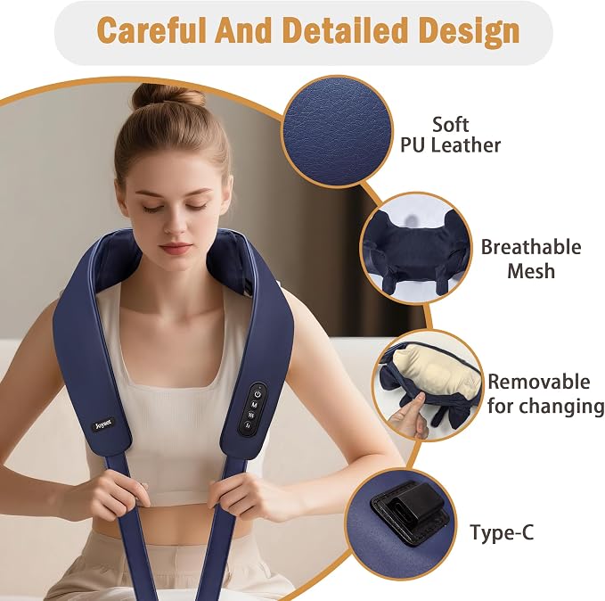 Joyset Cordless Neck Massager with Heat, Shoulder Massager for Pain Relief - Image 3