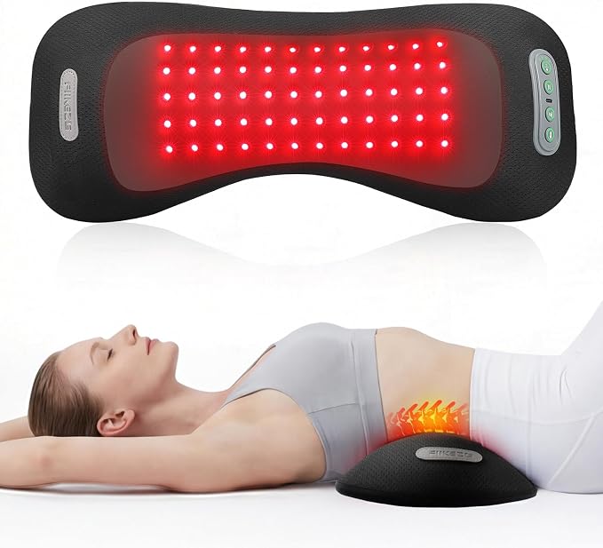 FliKEZE 4-in-1 Lumbar Massager with Red Light 650/850nm Cordless 5000mAh by Flikeze