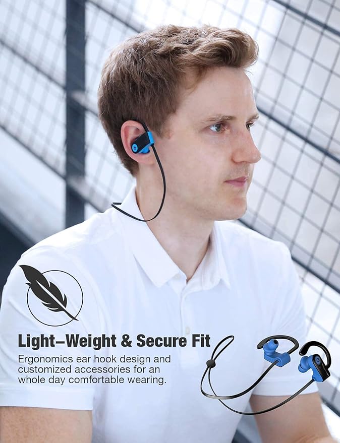 Bluetooth Headphones, Otium Wireless Sports Earbuds, Waterproof IPX7 w/Mic, HD Stereo in-Ear Earphones, Case, Fast Pairing, Gym Running Workout, 10 Hrs Battery Noise Cancelling Headsets - Image 6