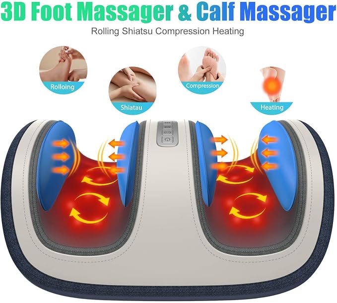 SLOTHMORE Shiatsu Foot & Calf Massager with Compression & Heating, Deep Tissue Kneading Improves Circulation, Helps Plantar Fasciitis, for Foot, Calf, Arms, Fit Up to Size 14 - Image 2