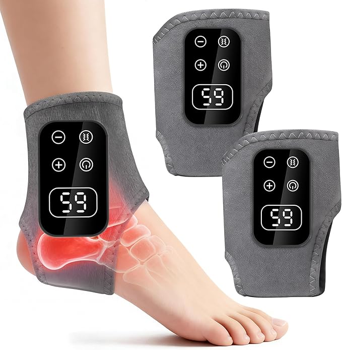 Foot Advanced Renew Triple Method Massager for Neuropathy and Plantar Fasciitis, Cordless Foot Massager with Heat and Vibration, Portable for Home Travel Use（Gray 2pcs） by TEVIKE