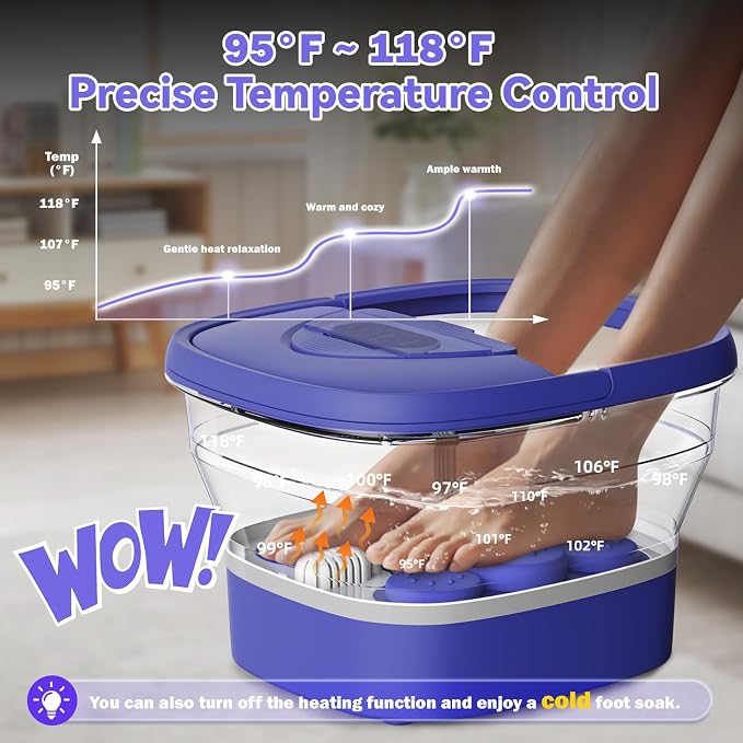 Collapsible Foot Spa with Heat, Remote,Timer, and Massage - Image 3