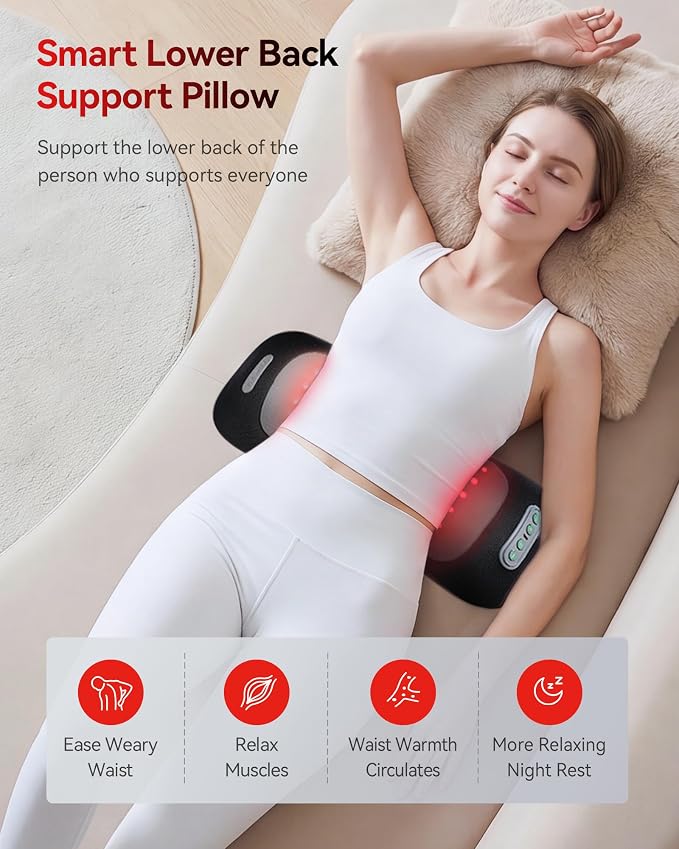 FliKEZE 4-in-1 Lumbar Massager with Red Light 650/850nm Cordless 5000mAh - Image 8