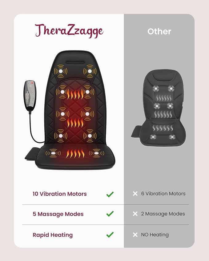 Vibration Back Massager with Heat,Chair Massager - Image 4