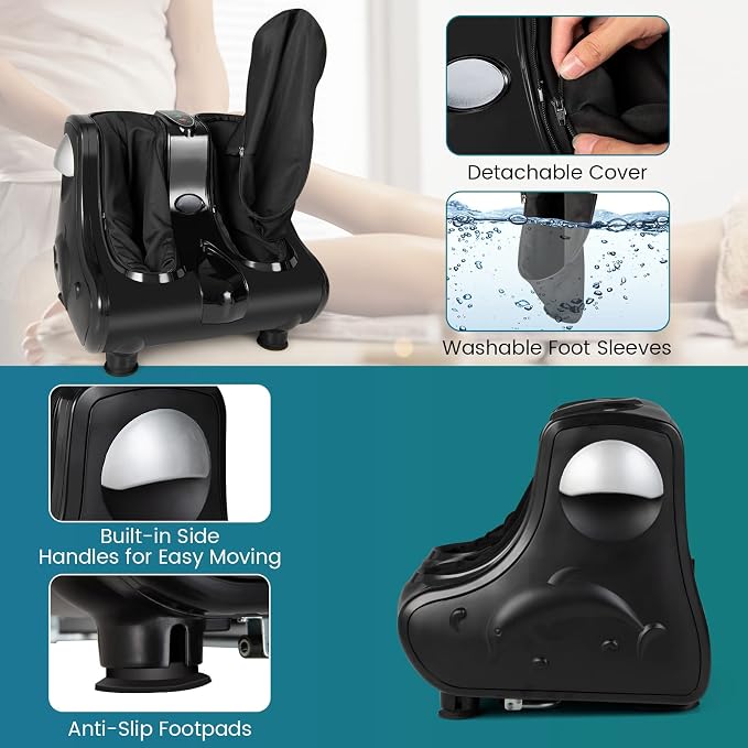 COSTWAY Foot and Calf Massager, Shiatsu Heated Electric Foot Massager - Image 4
