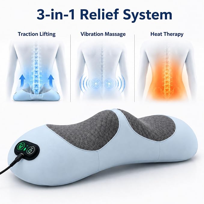 Original Therava 3-in-1 Back Massager with Traction Lift, Heat, & Vibration Massage | Lower and Upper Back Relief and Muscle Relaxation - Image 2
