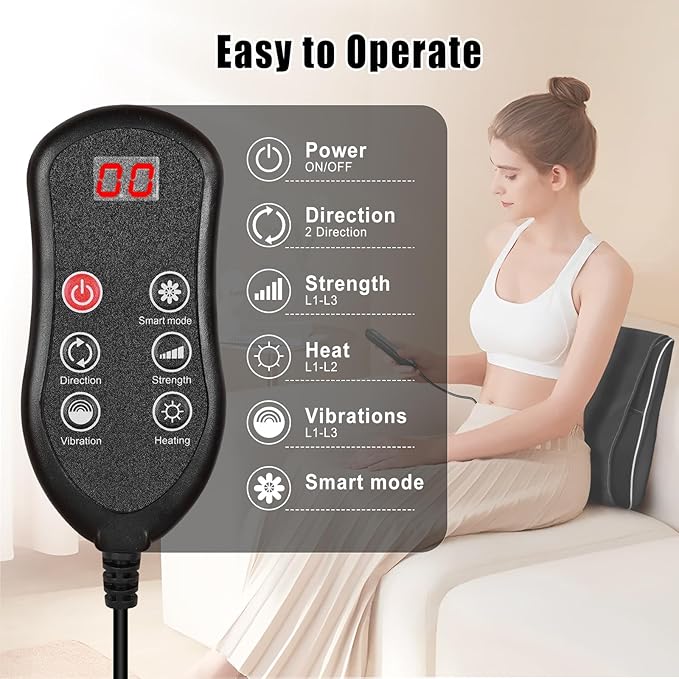 Shiatsu Neck and Back Massager with Heat,Neck Massager for Pain Relief deep Tissue,3D Kneading Massage Pillow for Back,Shoulder,Leg,Gifts for Mom,Dad,Women (Black) - Image 4