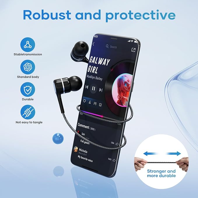 LWZCAM Wired Earbud 5 Pack with USB-C Stereo Headphones with Microphone | Works with iPad, Android, USB-C devices. Ideal for work, travel, gaming. In-ear fit, tangle-free cord, clear sound - Image 3
