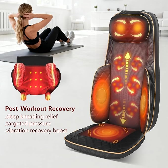 Shiatsu Neck and Back Massager with Heat, Full Back Massage Chair Pad - Image 3