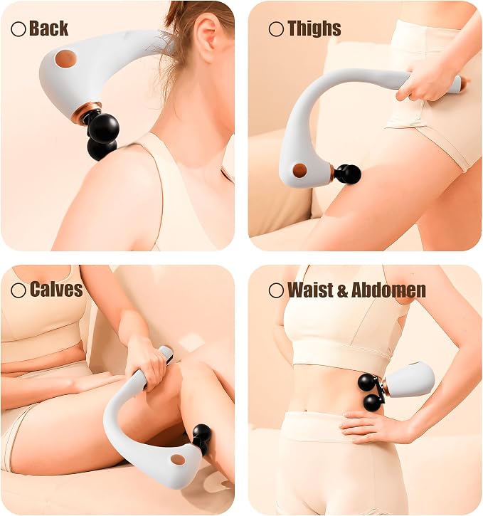 DS SAVORING Massage Gun Deep Tissue, Handheld Back Massager with Extended Handle,6 Modes and 9 Speed - Image 4