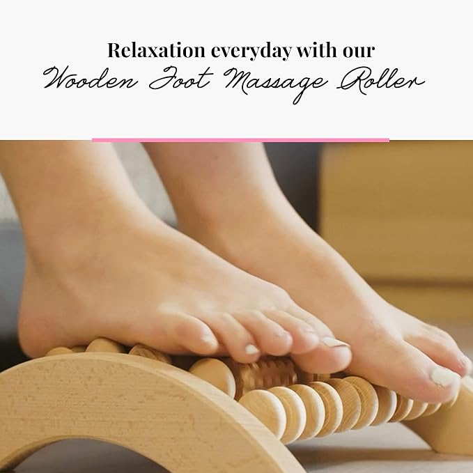 Tuuli Accessories - Wooden Foot Massager, Grooved Muscle Roller, Helps Ease Muscle Tension and Improve Blood Circulation, Natural Wood Therapy Massage Tools, 29 x 24.5 cm - Image 8