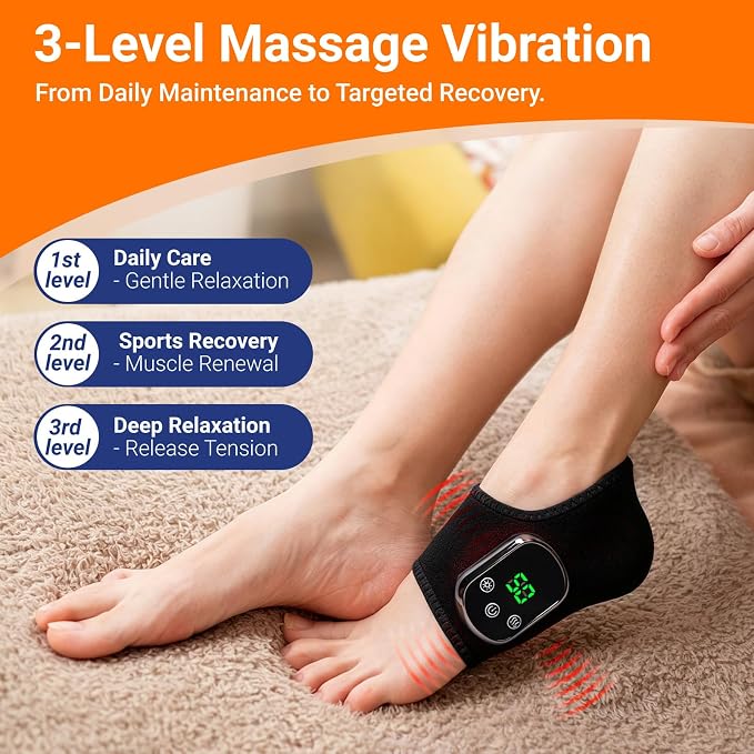2026 Upgraded Foot Triple Method Massager - Cordless Heated Foot Massager with 5 Heat & 3 Vibration for Soreness Relief & Relaxation, Portable for Home, Office, Travel - Ideal Gift - 1-Pack Black - Image 2