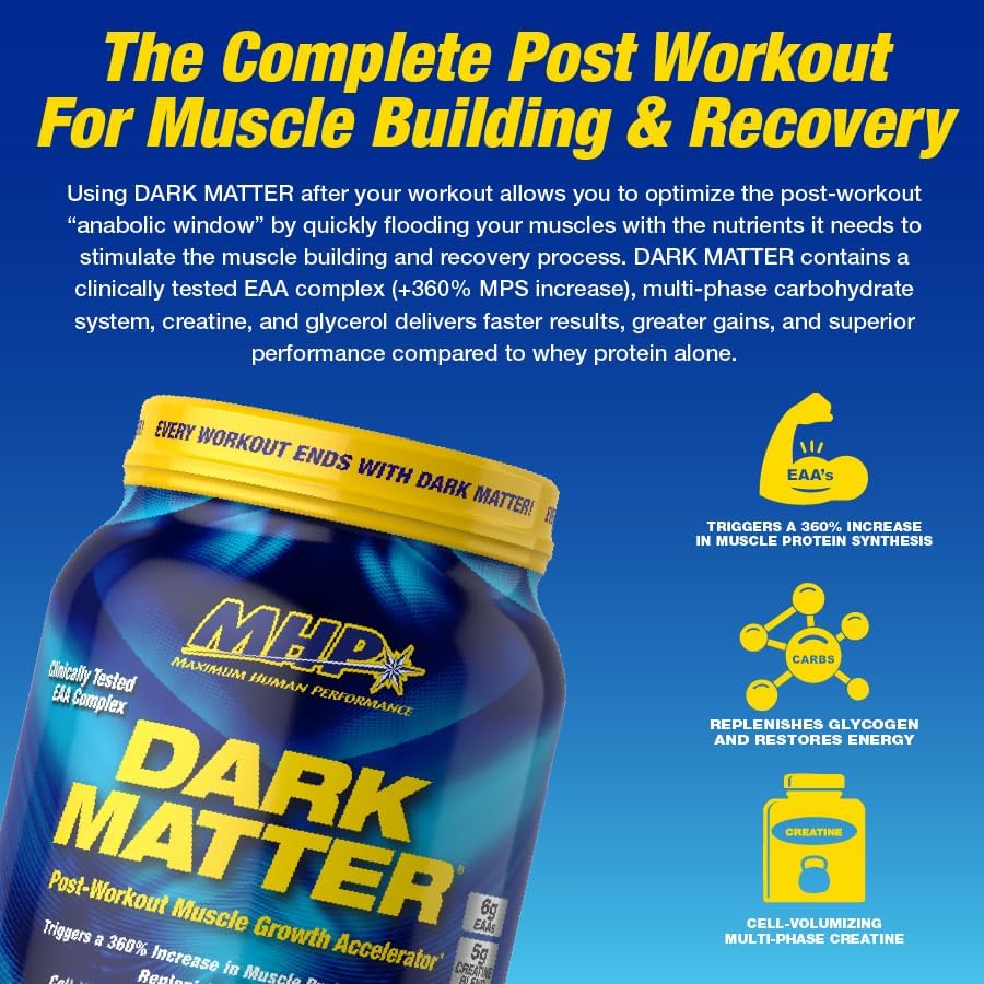 MHP Dark Matter Post-Workout Recovery Formula Creatine Orange Crush 20 Serv - Image 4