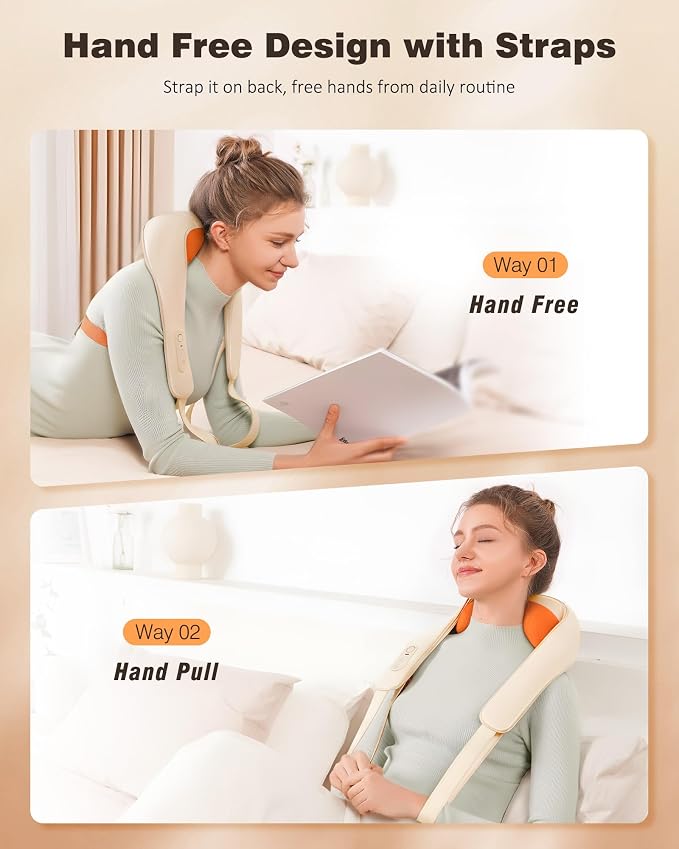 KNQZE Cordless Neck Massager for Pain Relief Deep Tissue with Heat - Image 4