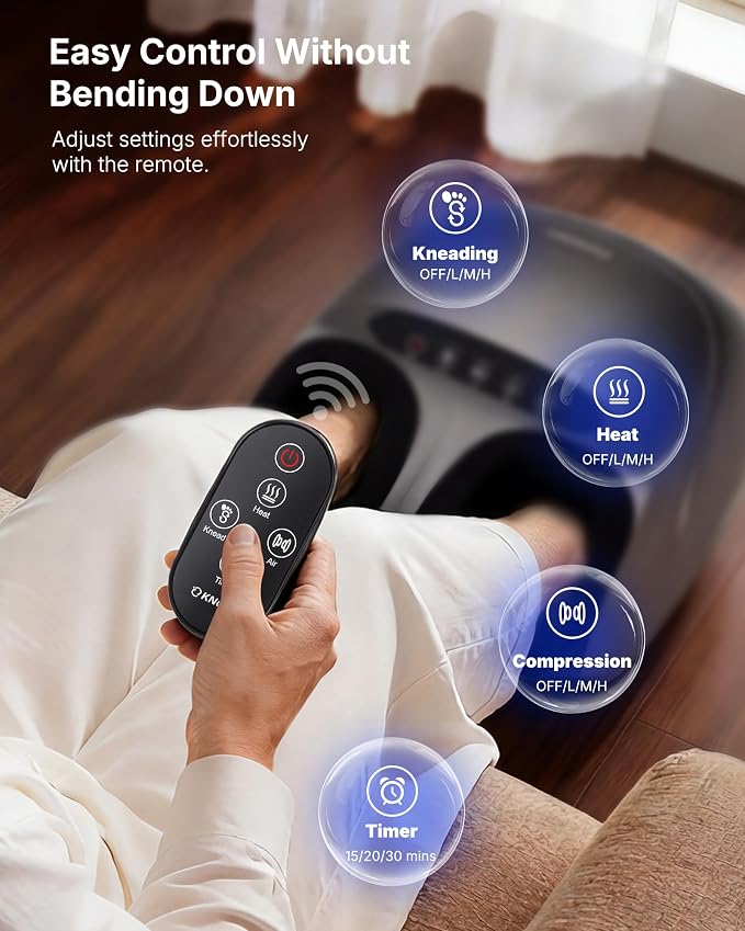 KNQZE Shiatsu Foot Massager with Heat for Plantar Fasciitis, Birthday Gifts - Image 6