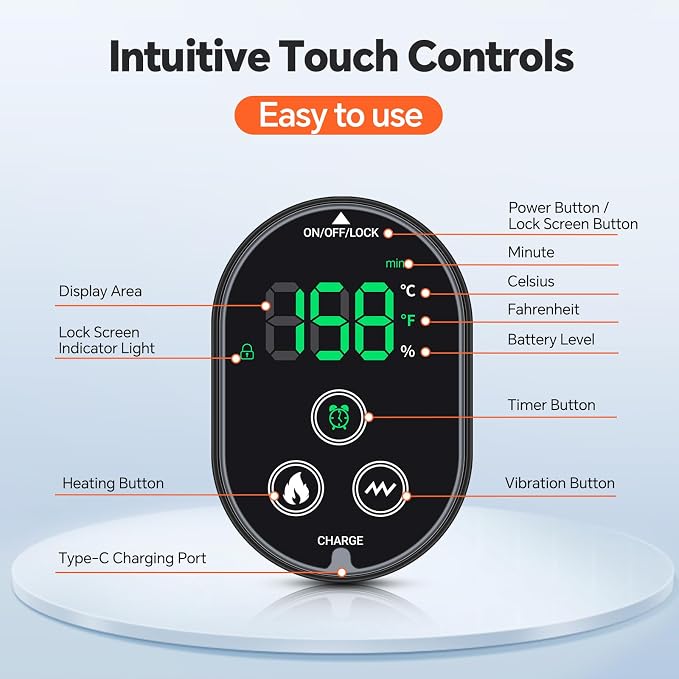 2PCS Cordless Foot Massager for Neuropathy, Foot and Ankle Massager for Pain Relief, 3000mAh Rechargeable Ankle Heating Pad with Massage for Circulation, Gray - Image 8