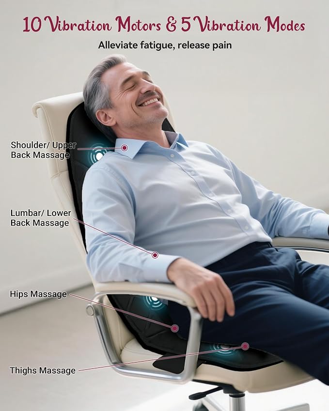 Vibration Back Massager with Heat,Chair Massager - Image 3