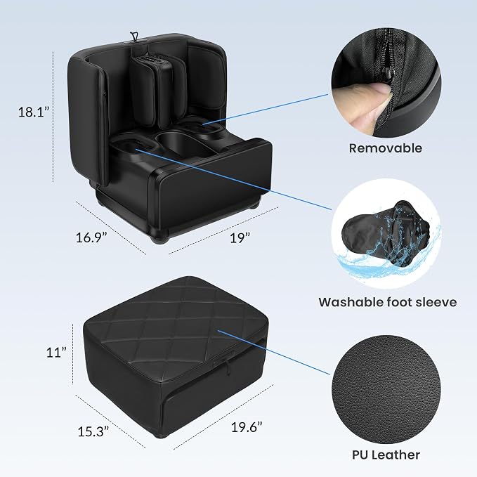 COMFIER Shiatsu Foot & Calf Massager with Heat,2 in 1 Ottoman,FSA Eligible - Image 9