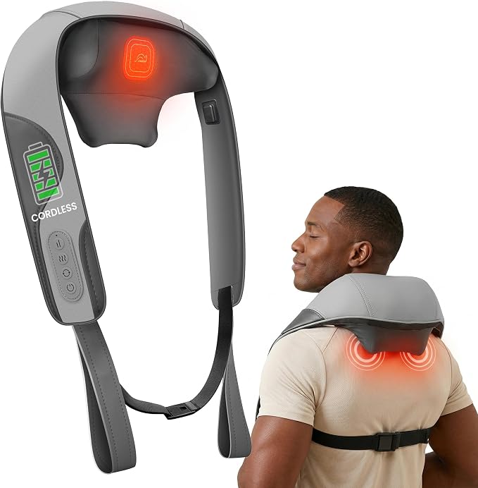 2026 Cordless 4D Shiatsu Neck and Shoulder Massager With Heat Pain Reilef by Snailax