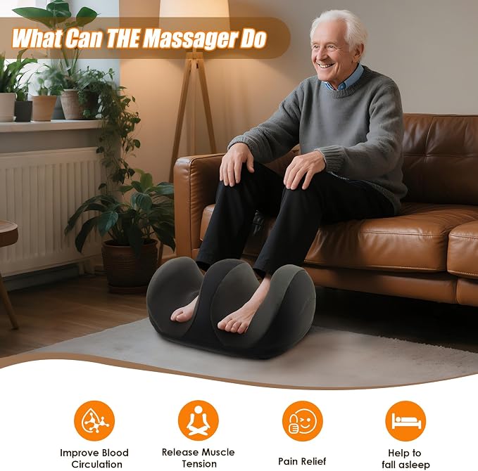 Shiatsu Foot Massager, Foot and Calf Massager with Heat, Black - Image 8